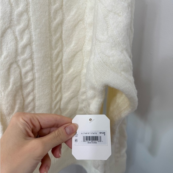 Altar'd State Ivory Cable Knit Cardigan - Picture 7 of 9